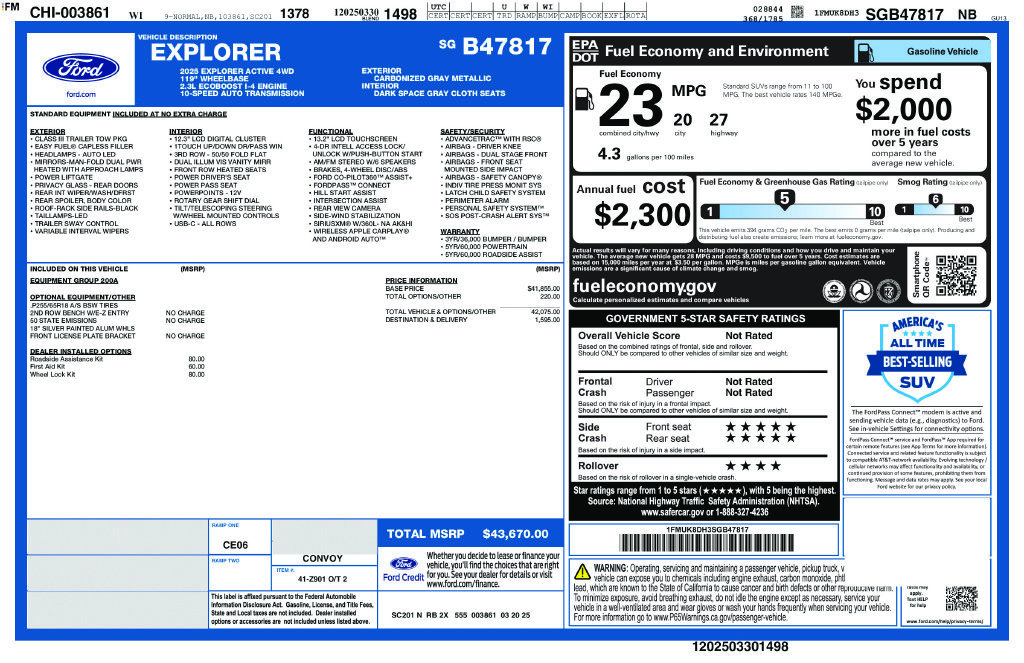 Certified 2025 Ford Explorer Active AWD/4WD image 22