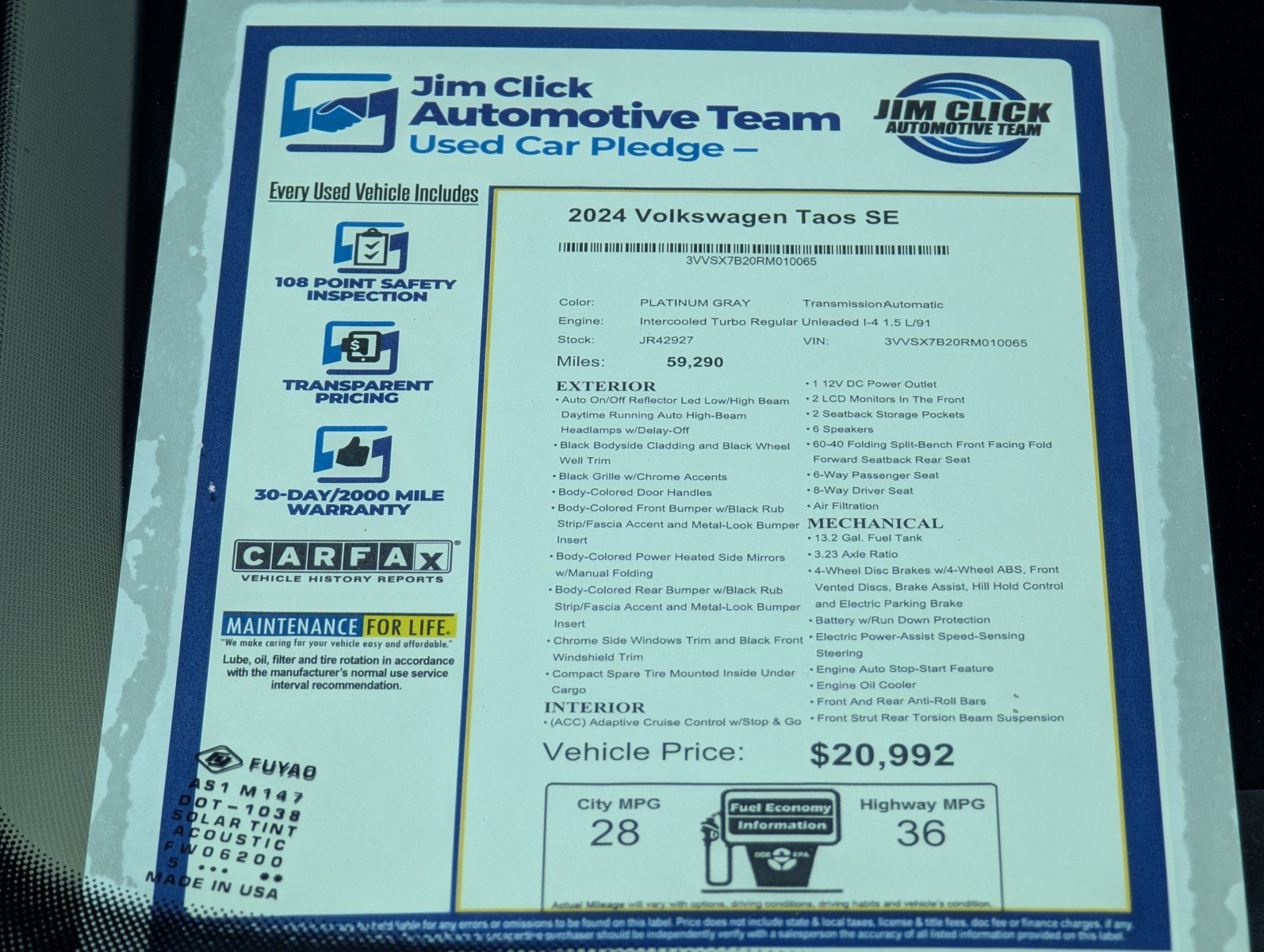 Used 2024 Volkswagen Atlas SE FWD image 14