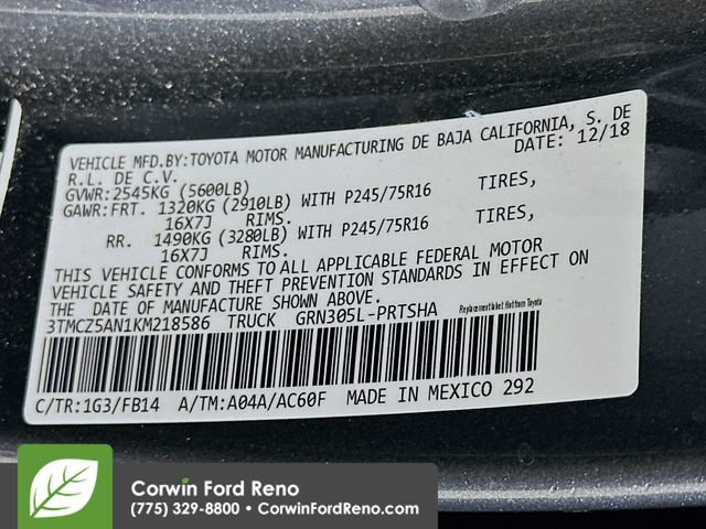Used 2019 Toyota Tacoma SR w/ SR Convenience Package AWD/4WD image 30