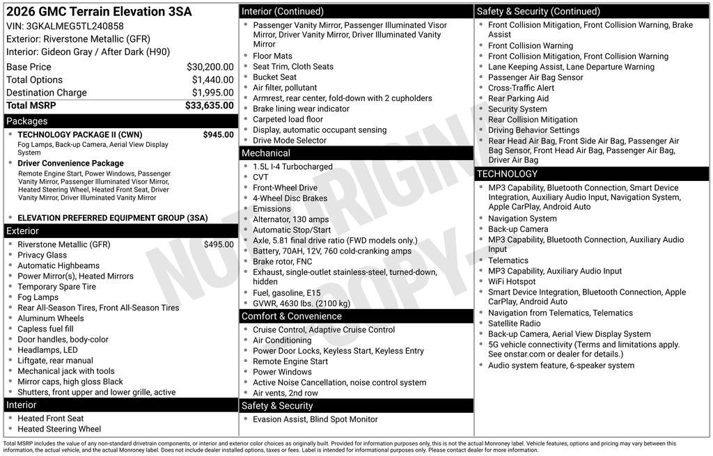 Used 2026 GMC Terrain Elevation w/ Technology Package II FWD image 35