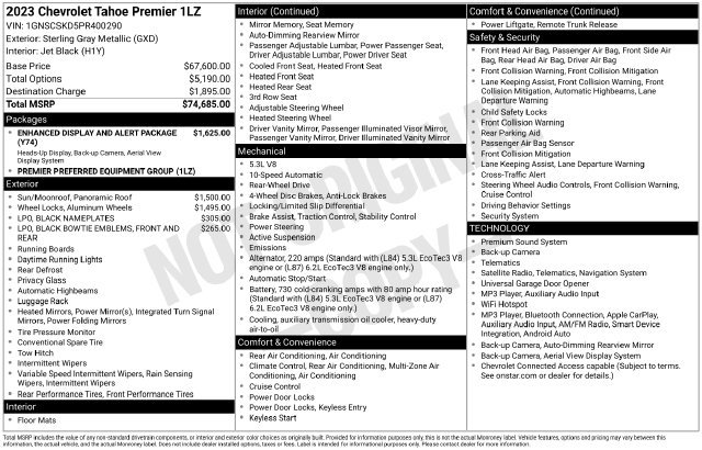 Used 2023 Chevrolet Tahoe Premier RWD image 5