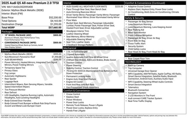 Used 2025 Audi Q5 Premium w/ Convenience Package AWD/4WD image 38