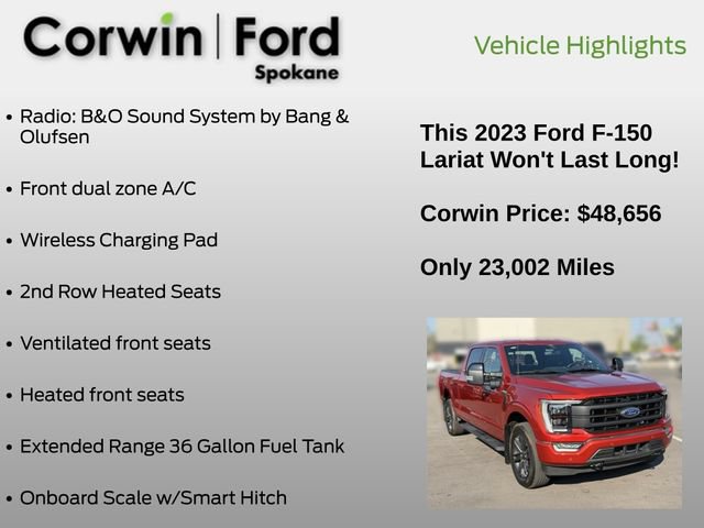 Certified 2023 Ford F150 Lariat w/ Equipment Group 502A High AWD/4WD image 31