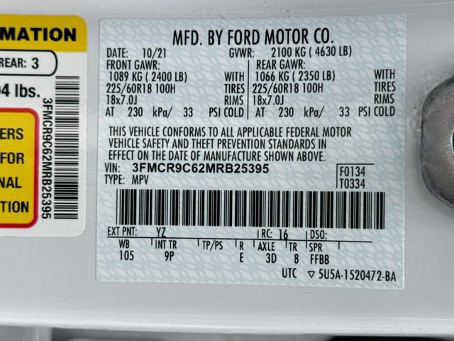 Certified 2021 Ford Bronco Sport Outer Banks AWD/4WD image 40