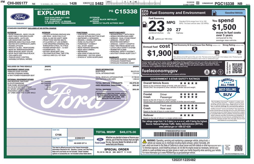 Certified 2023 Ford Explorer XLT w/ Equipment Group 202A AWD/4WD image 24