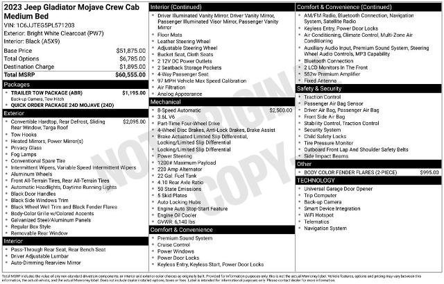 Used 2023 Jeep Gladiator Mojave w/ Trailer Tow Package image 8