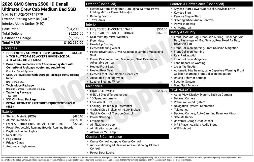 Used 2026 GMC Sierra 2500 Denali Ultimate AWD/4WD image 7