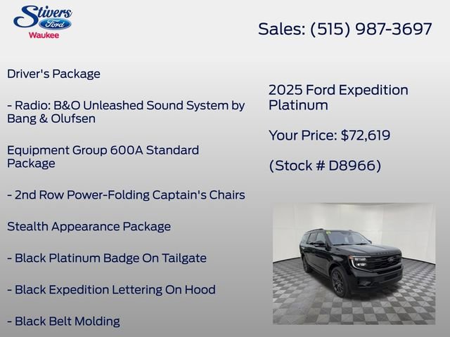 Certified 2025 Ford Expedition Platinum w/ Stealth Performance Package AWD/4WD image 16