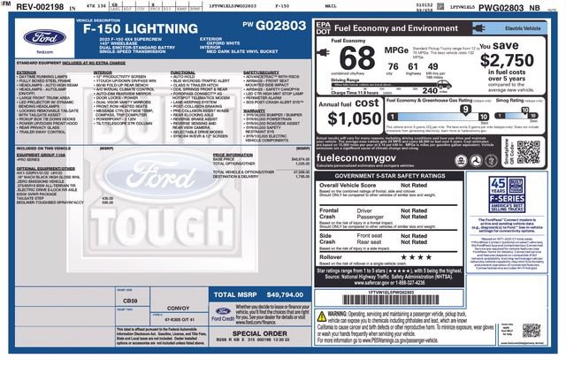 Certified 2023 Ford F150 Lightning Pro AWD/4WD image 5