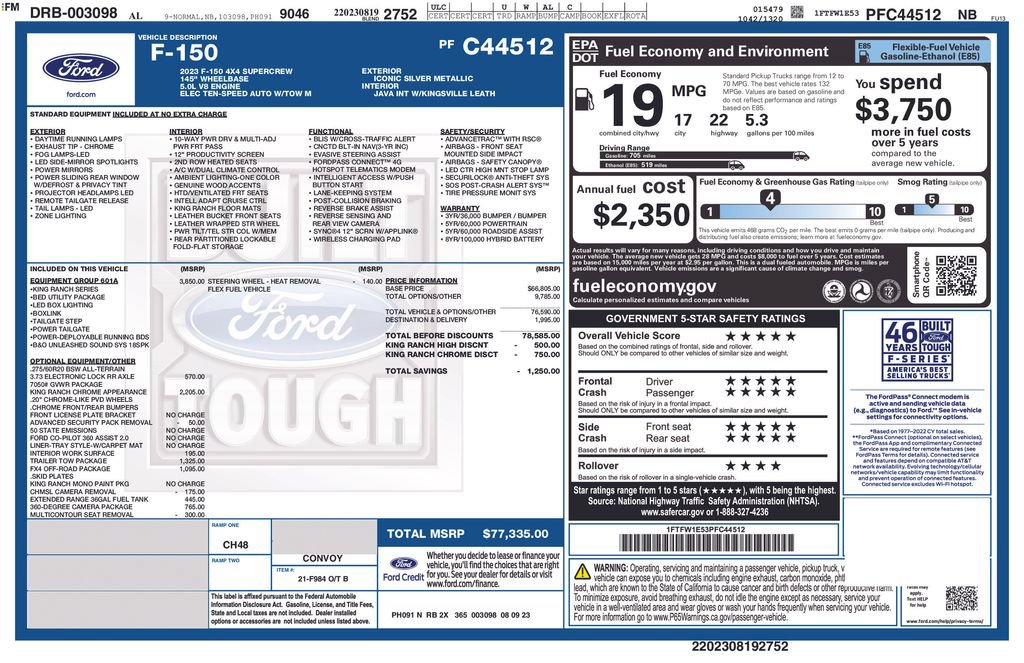 Certified 2023 Ford F150 King Ranch w/ Equipment Group 601A High AWD/4WD image 7