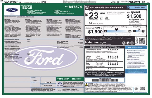 Certified 2023 Ford Edge Titanium w/ Equipment Group 301A AWD/4WD image 39