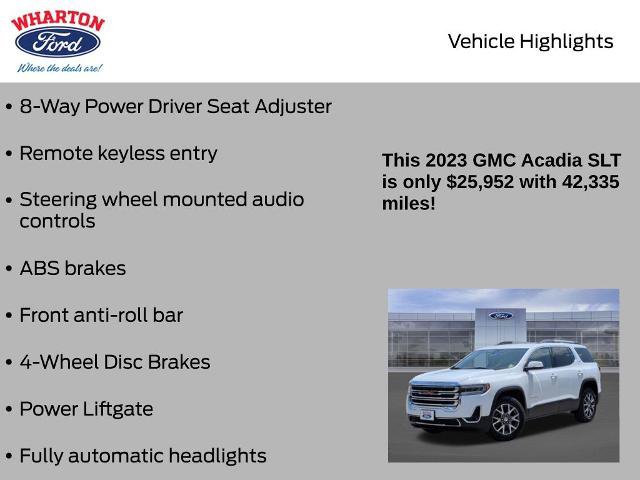 Used 2023 GMC Acadia SLT FWD image 10