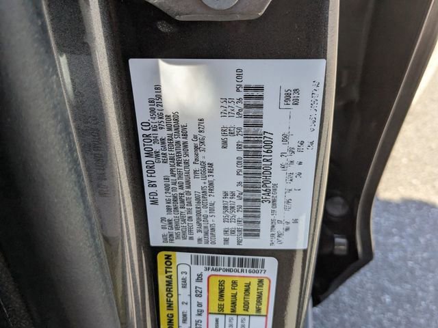 Certified 2020 Ford Fusion SE FWD image 30