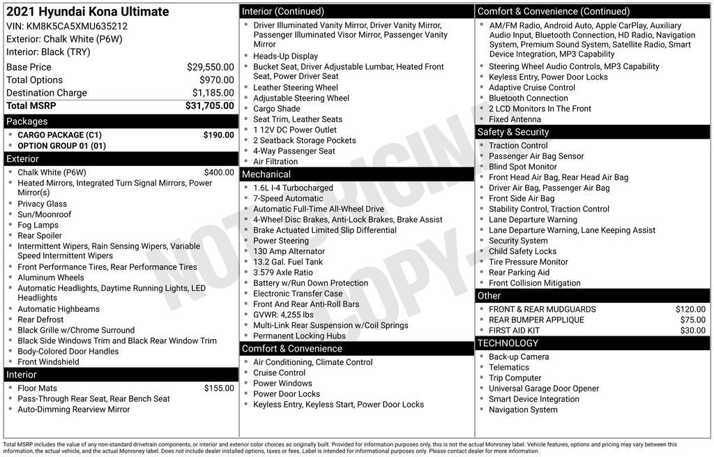 Used 2021 Hyundai Kona Ultimate w/ Cargo Package image 12