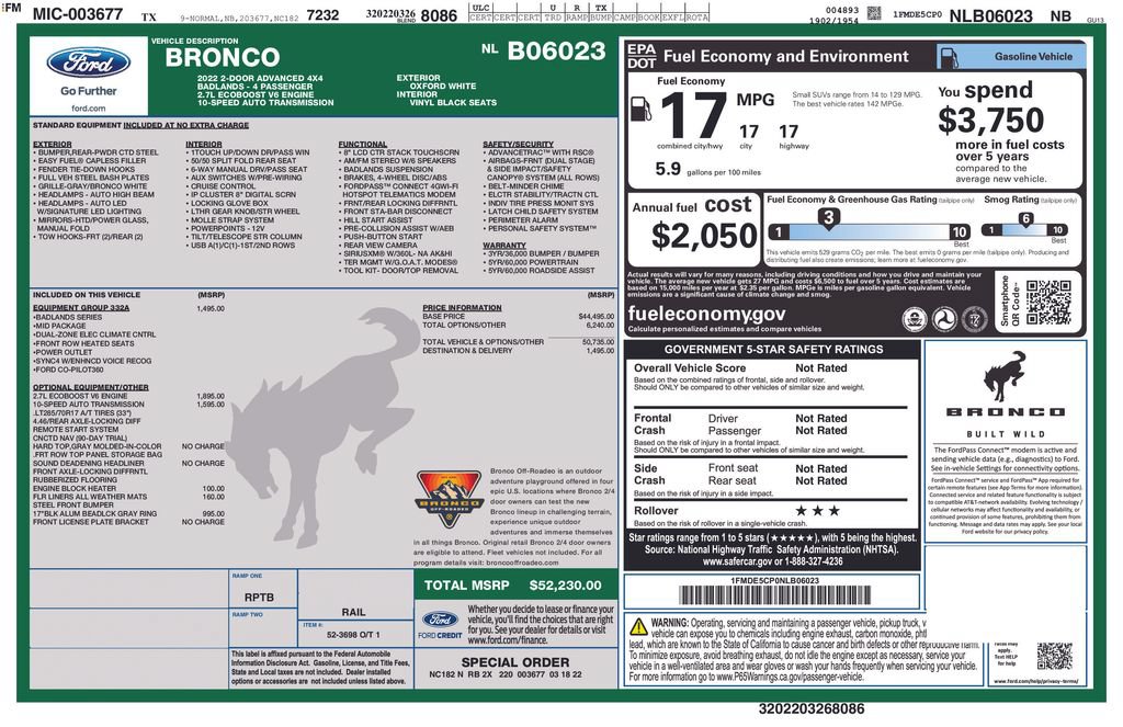Certified 2022 Ford Bronco Badlands AWD/4WD image 36