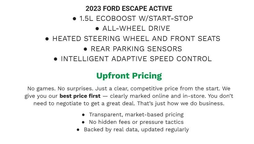 Certified 2023 Ford Escape Active w/ Tech Pack #1 image 2