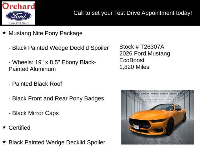 Certified 2026 Ford Mustang Coupe w/ Mustang Nite Pony Package RWD image 7