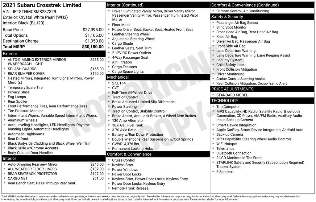 Used 2021 Subaru Crosstrek 2.5i Limited AWD/4WD image 33