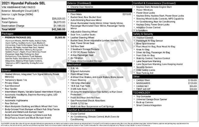 Used 2021 Hyundai Palisade SEL w/ Premium Package FWD image 5