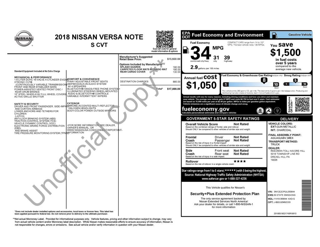 Used 2018 Nissan Versa Note S FWD image 34