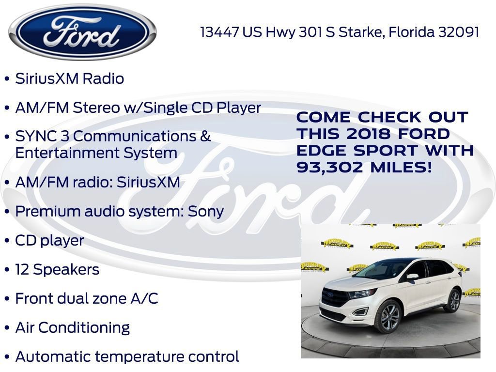 Certified 2018 Ford Edge Sport w/ Equipment Group 401A image 26