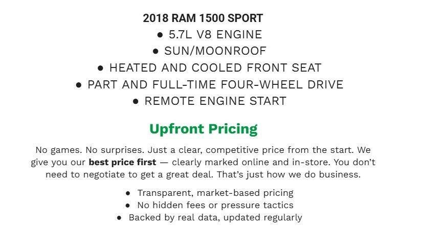 Used 2018 RAM 1500 Sport