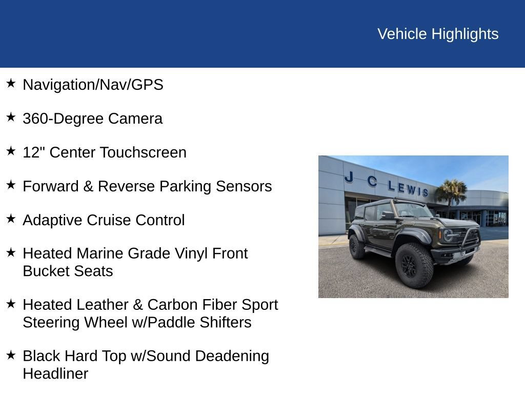 Certified 2024 Ford Bronco Raptor w/ Interior Carbon Fiber Pack 6 AWD/4WD image 29