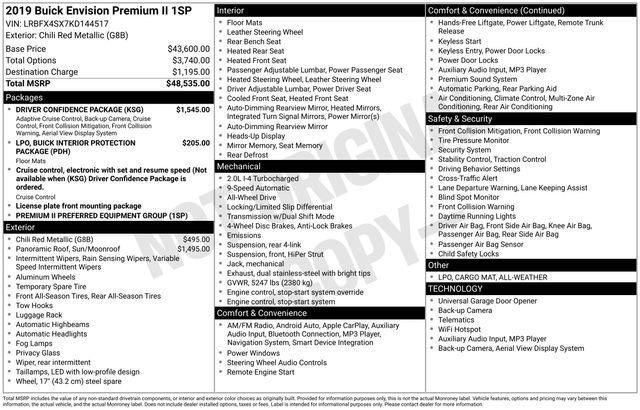 Used 2019 Buick Envision Premium w/ Driver Confidence Package image 14