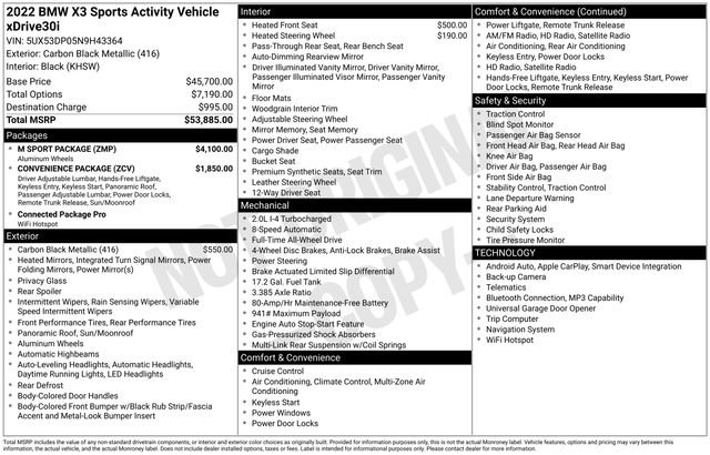 Used 2022 BMW X3 xDrive30i w/ M Sport Package AWD/4WD image 4