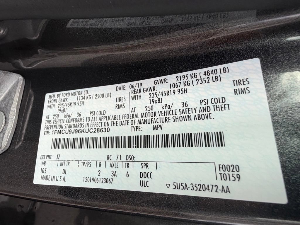 Certified 2019 Ford Escape Titanium AWD/4WD image 49