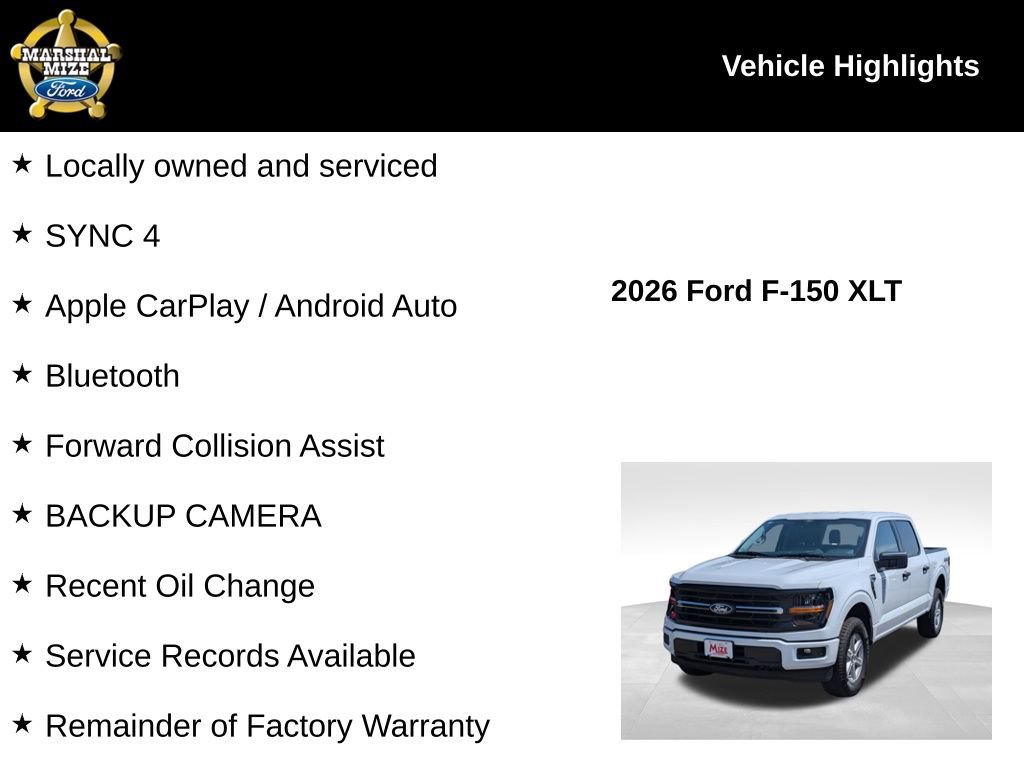 Certified 2026 Ford F150 XLT w/ Equipment Group 301A Standard AWD/4WD image 2