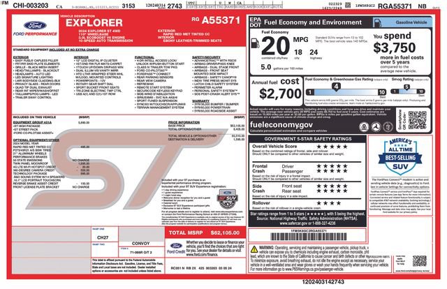 Certified 2024 Ford Explorer ST w/ Equipment Group 401A AWD/4WD image 21