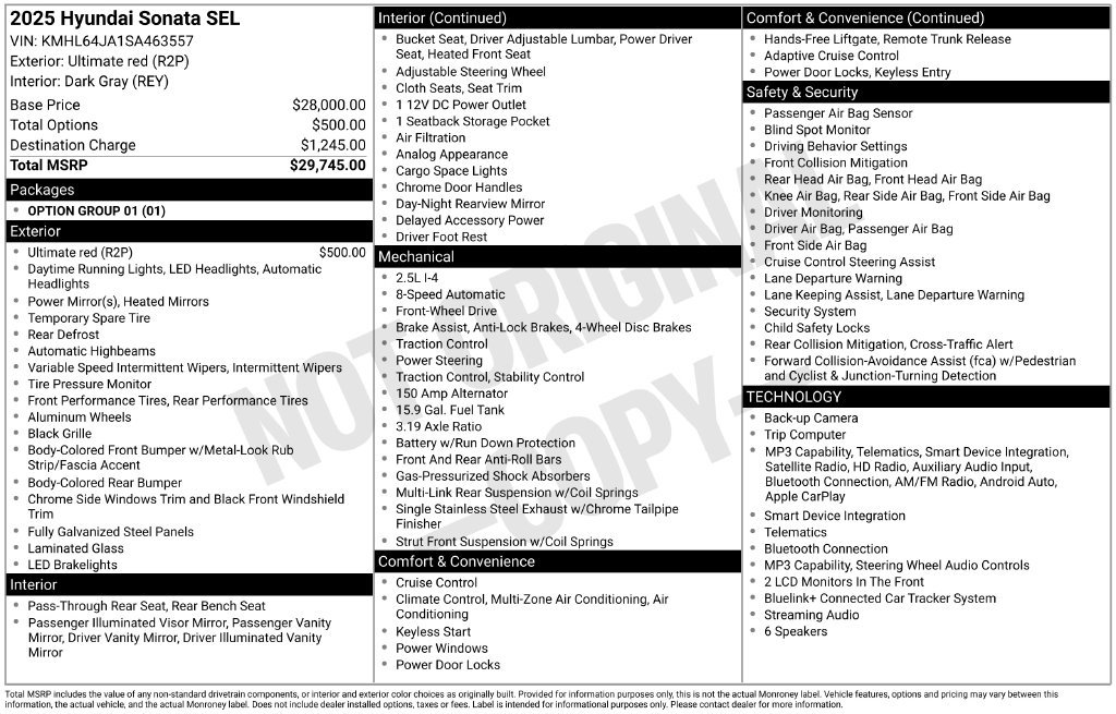 Used 2025 Hyundai Sonata SEL FWD image 13