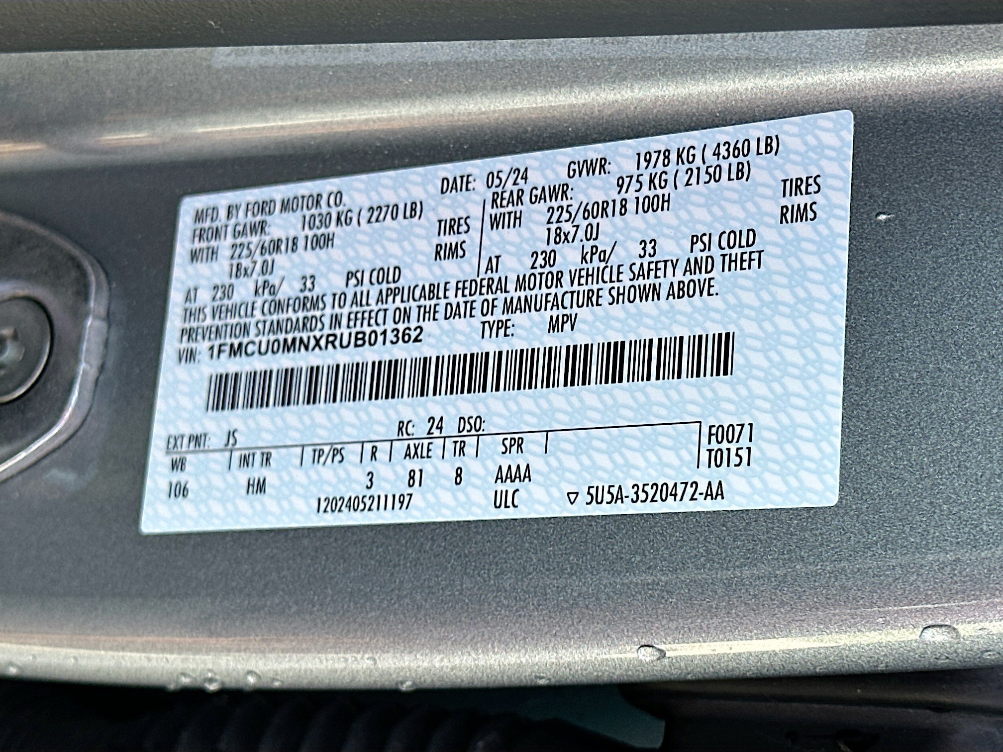 Certified 2024 Ford Escape ST-Line FWD image 29