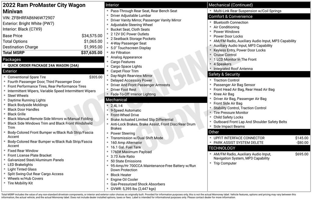 Used 2022 RAM ProMaster City Wagon FWD image 27