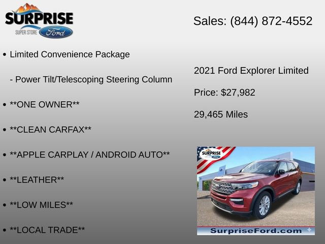 Certified 2021 Ford Explorer Limited w/ Equipment Group 301A RWD image 12