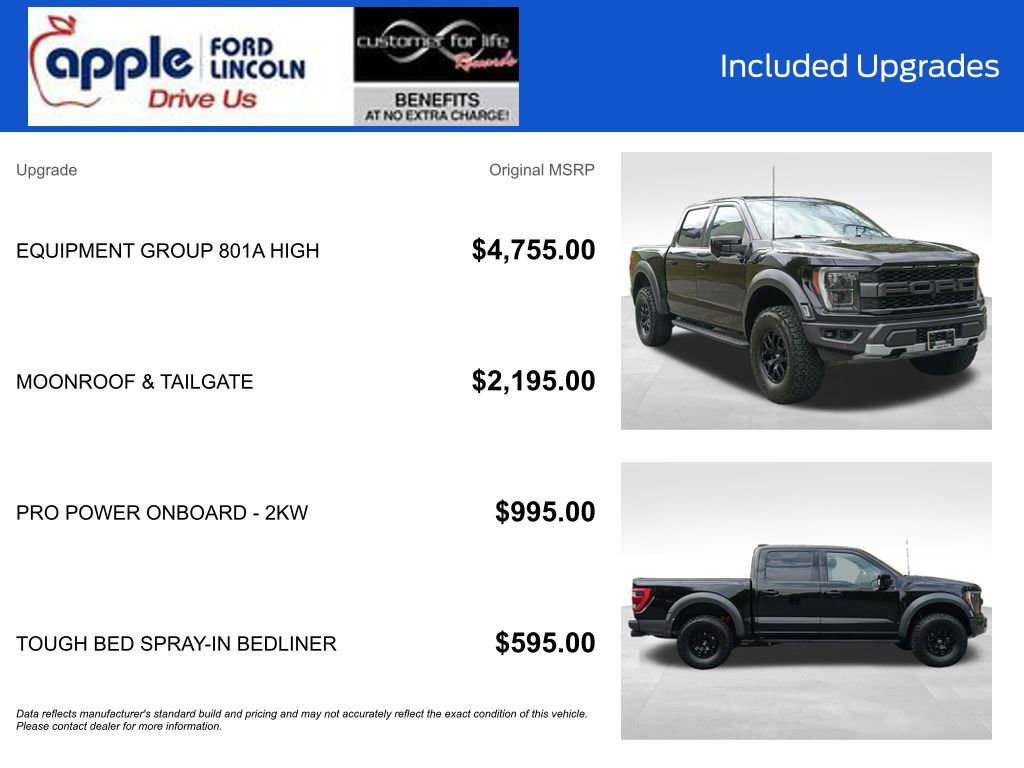 Certified 2022 Ford F150 Raptor w/ Equipment Group 801A High image 9