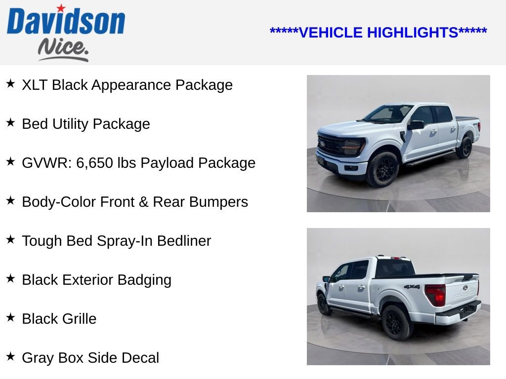 Certified 2025 Ford F150 XLT w/ Equipment Group 301A Standard AWD/4WD image 4