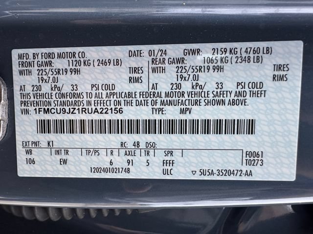 Certified 2024 Ford Escape Platinum AWD/4WD image 8