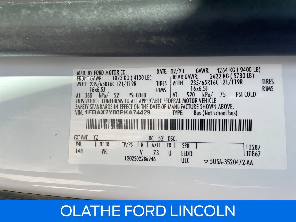 Certified 2023 Ford Transit 350 XL RWD image 21