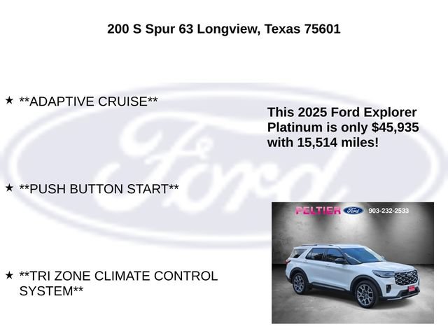 Certified 2025 Ford Explorer Platinum w/ Ultimate Package RWD image 20