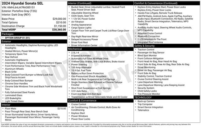 Used 2024 Hyundai Sonata SEL AWD/4WD image 34