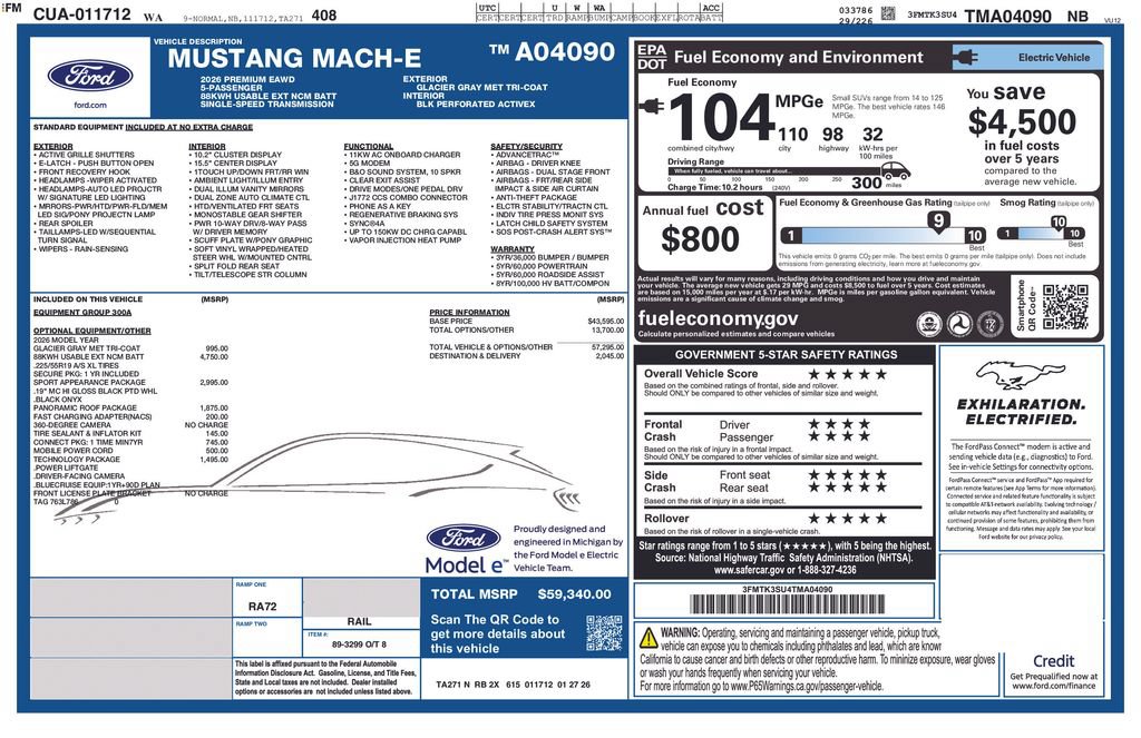 Certified 2026 Ford Mustang Mach-E Premium w/ Sport Appearance Package AWD/4WD image 25