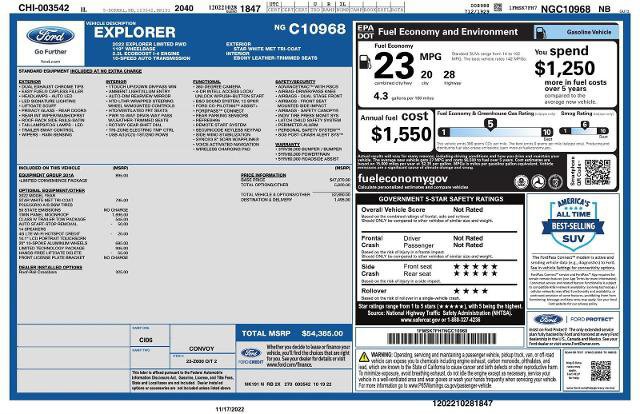 Certified 2022 Ford Explorer Limited w/ Limited Technology Package image 18