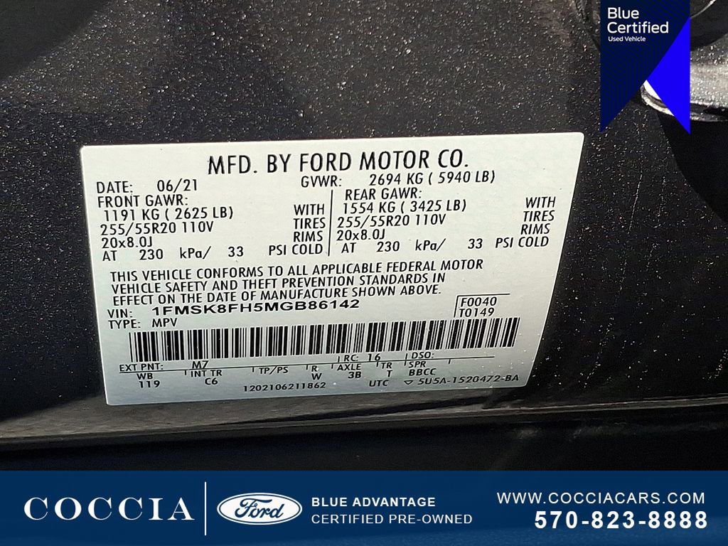 Certified 2021 Ford Explorer Limited AWD/4WD image 28