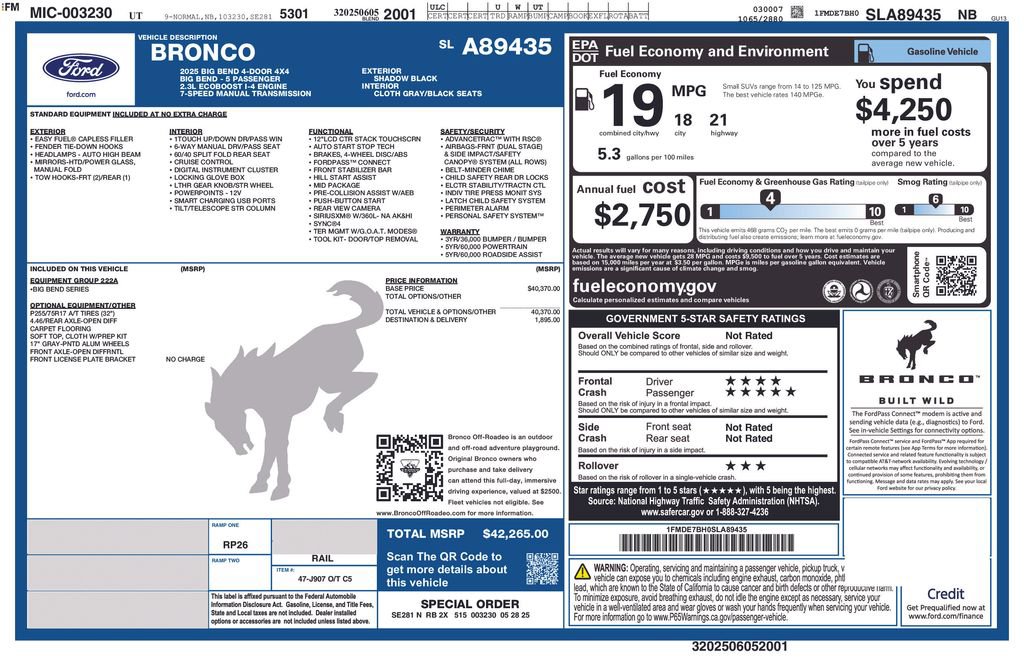 Certified 2025 Ford Bronco Big Bend AWD/4WD image 3