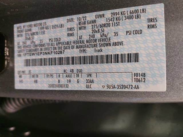 Certified 2022 Ford F150 Lariat w/ Equipment Group 502A High image 33