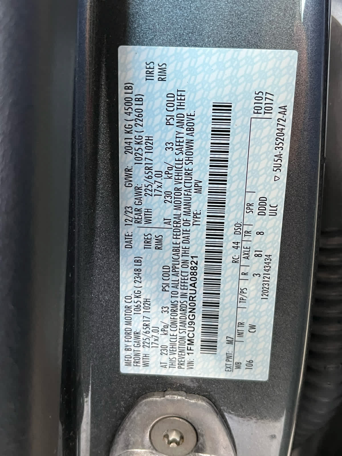 Certified 2024 Ford Escape Active AWD/4WD image 17