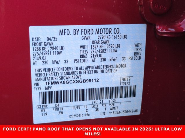 Certified 2025 Ford Explorer ST w/ Sun And Sound Package AWD/4WD image 32