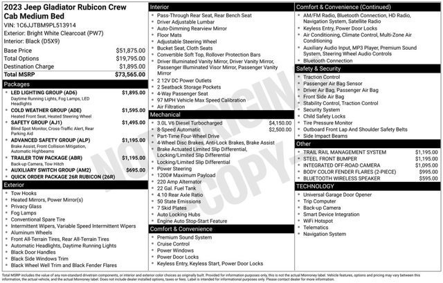 Used 2023 Jeep Gladiator Rubicon w/ LED Lighting Group image 11